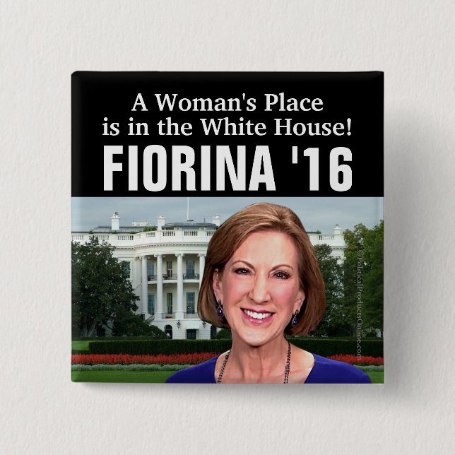 Bóton Quadrado 5.08cm Casa branca Carly Fiorina 2016 do lugar de uma (Frente)