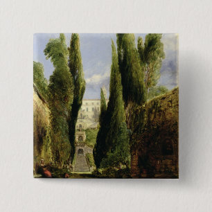 Bóton Quadrado 5.08cm Casa de campo D'Este, Tivoli (óleo em canvas)