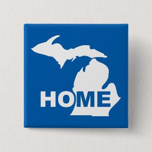 Bóton Quadrado 5.08cm Casa de Michigan longe do botão de crachá de estad