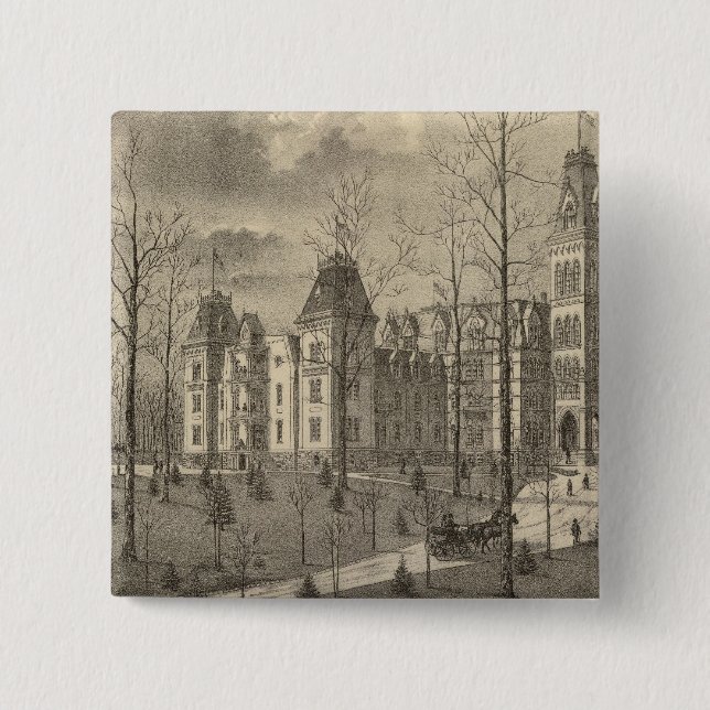 Bóton Quadrado 5.08cm Casa Nacional de Soldados, Condado de Milwaukee (Frente)