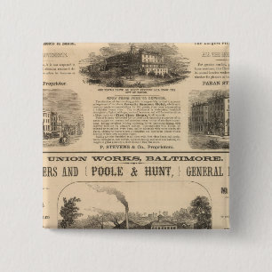 Bóton Quadrado 5.08cm Casa Tremont, Hotel Boston Nahant House