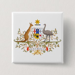 Bóton Quadrado 5.08cm Casaco de Armas da Austrália