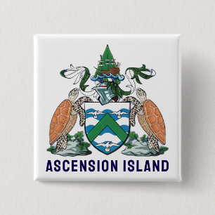 Bóton Quadrado 5.08cm Casaco de armas da Ilha da Ascensão