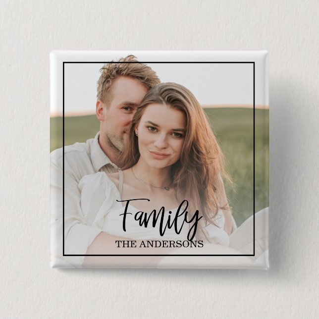 Bóton Quadrado 5.08cm Casal moderno Collage Foto e adorável presente da  (Frente)