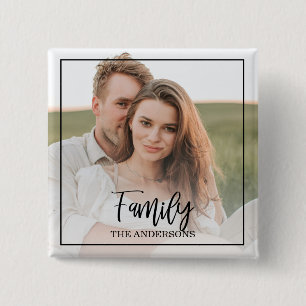 Bóton Quadrado 5.08cm Casal moderno Collage Foto e adorável presente da