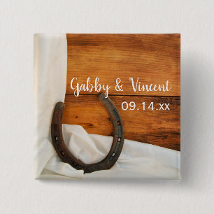 Bóton Quadrado 5.08cm Casamento de Ferradura e Satanás Brancos