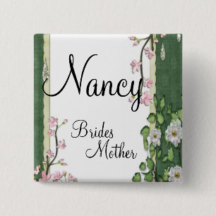 Bóton Quadrado 5.08cm Casamento elegante à moda da mãe das noivas do jar