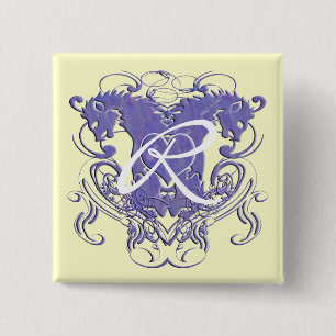 Bóton Quadrado 5.08cm Casamento Renascentista Lion Rampant