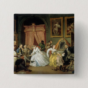 Bóton Quadrado 5.08cm Casamento um modo do la: IV, o Toilette, c.1743