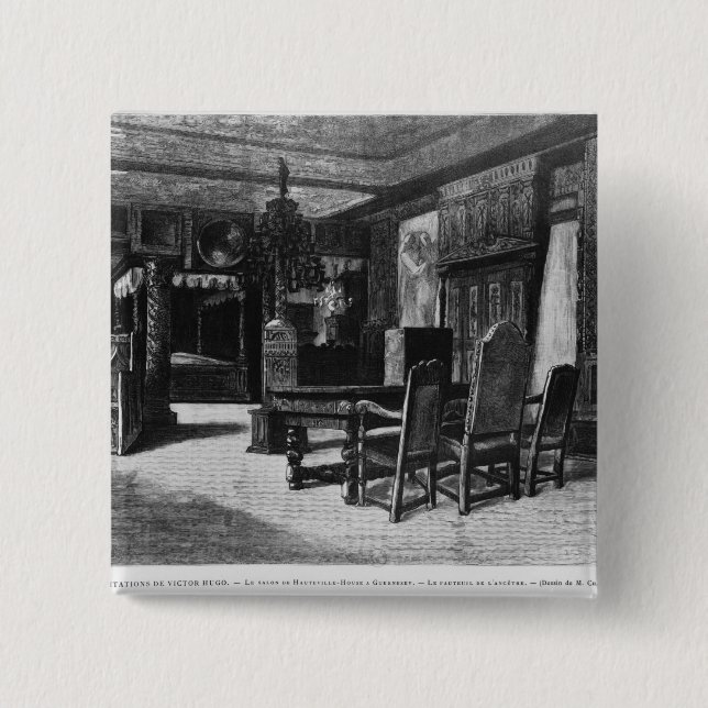 Bóton Quadrado 5.08cm Casas de Victor Hugo (Frente)