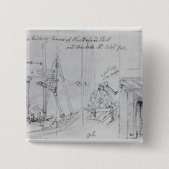 Bóton Quadrado 5.08cm Casas novas de construção (Frente)