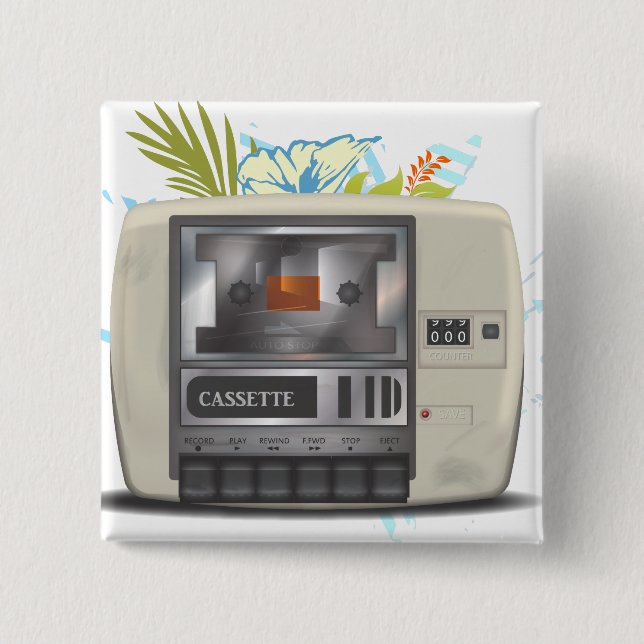 Bóton Quadrado 5.08cm Cassette (Frente)