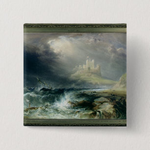 Bóton Quadrado 5.08cm Castelo de Bamburgh, Northumberland