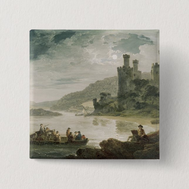 Bóton Quadrado 5.08cm Castelo de Conway, 1794 (Frente)