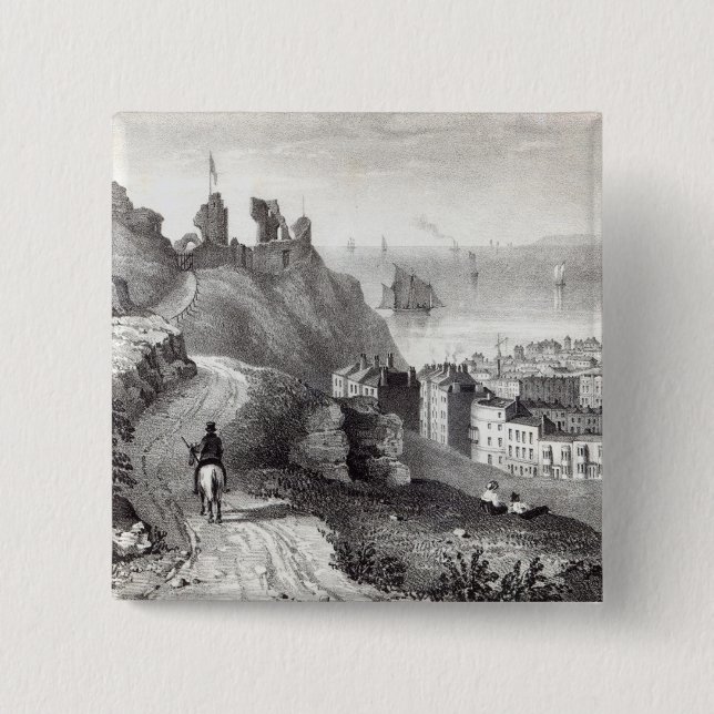 Bóton Quadrado 5.08cm Castelo de Hastings do Revd W (Frente)