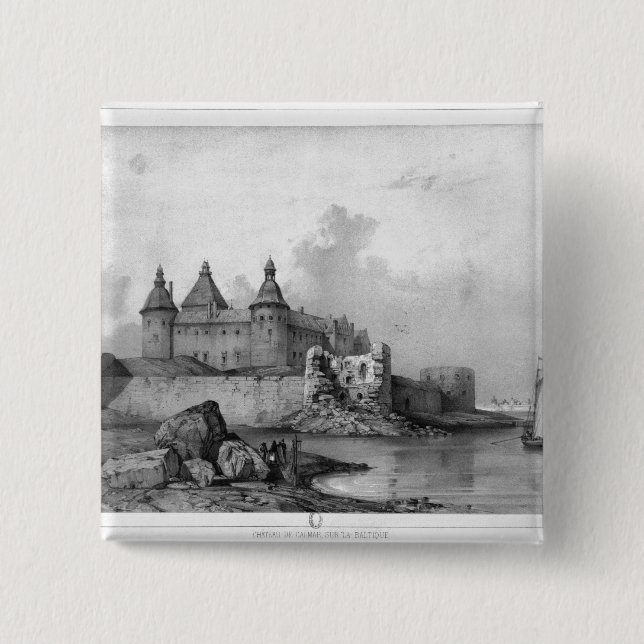 Bóton Quadrado 5.08cm Castelo de Kalmar (Frente)