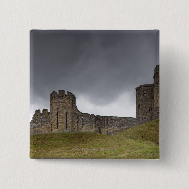 Bóton Quadrado 5.08cm Castelo de Warkworth (Frente)