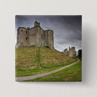 Bóton Quadrado 5.08cm Castelo de Warkworth em Northumberland, Inglaterra