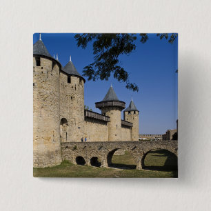 Bóton Quadrado 5.08cm Castelo dos Condes, Carcassonne, Aude, Languedoc,