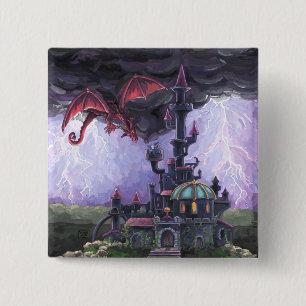 Bóton Quadrado 5.08cm Castelo Dragon