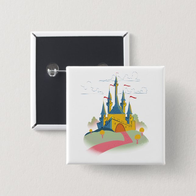 Bóton Quadrado 5.08cm Castelo Fairytail (Frente & Verso)