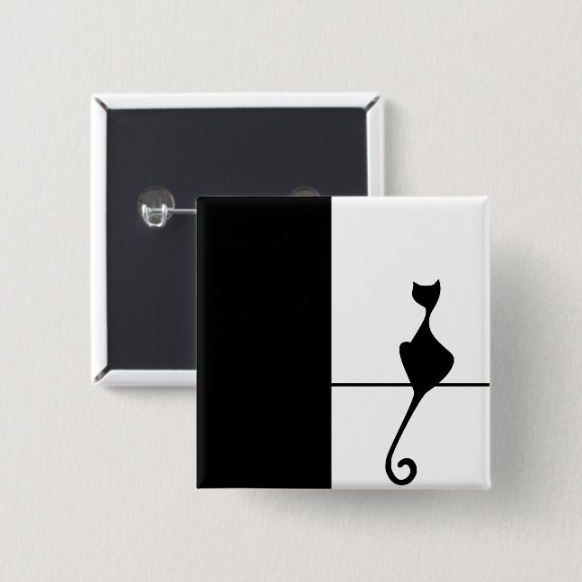 Bóton Quadrado 5.08cm Cat Art (Frente & Verso)