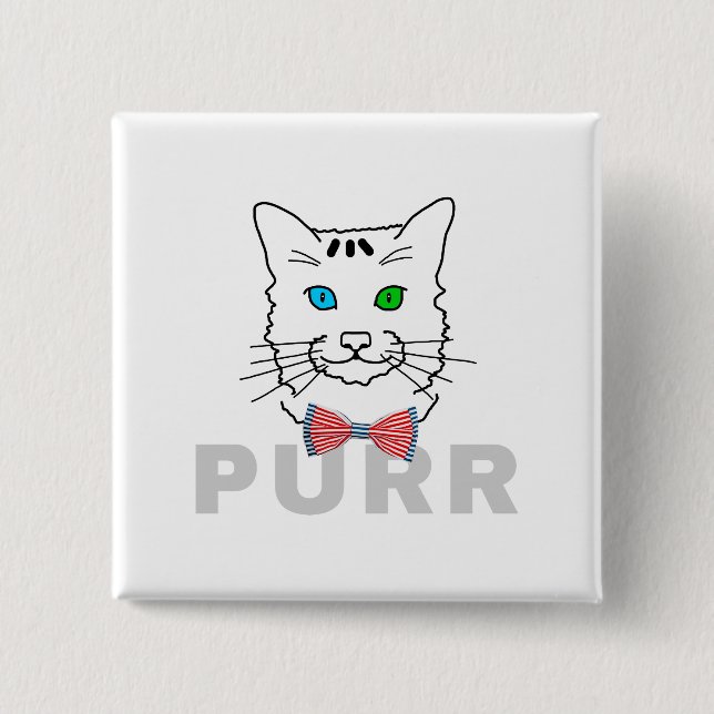 Bóton Quadrado 5.08cm Cat Purr (Frente)