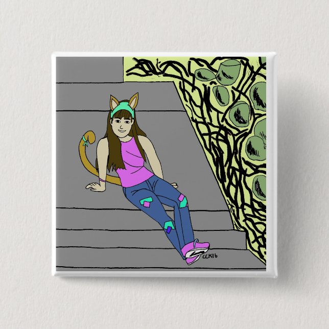 Bóton Quadrado 5.08cm catadora (Frente)