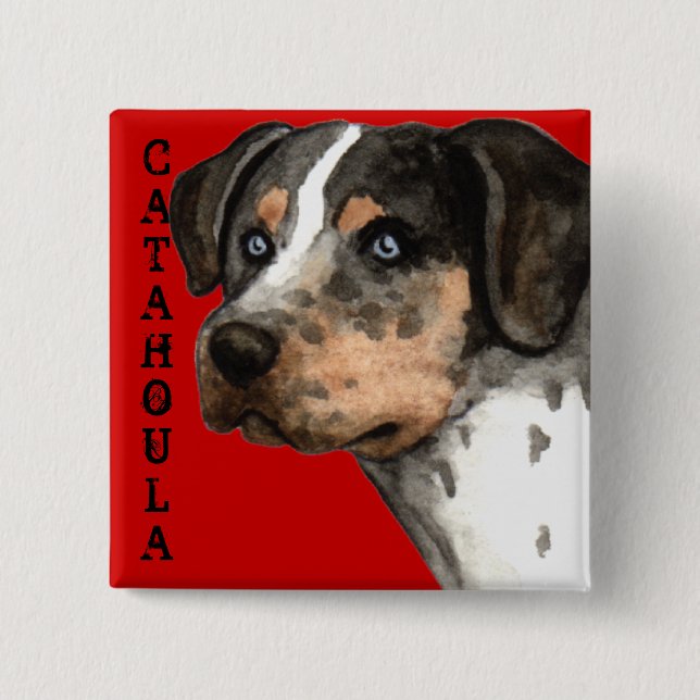 Bóton Quadrado 5.08cm Catahoula Color Block (Frente)