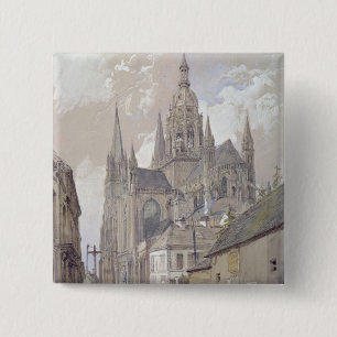 Bóton Quadrado 5.08cm Catedral de Bayeux, vista do sudeste