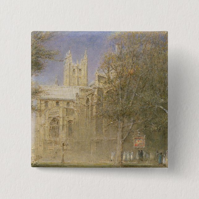 Bóton Quadrado 5.08cm Catedral de Canterbury (Frente)