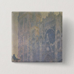 Bóton Quadrado 5.08cm Catedral de Claude Monet   Rouen, harmonia no