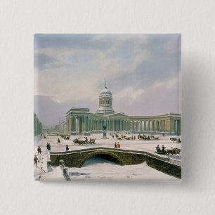 Bóton Quadrado 5.08cm Catedral de Kazan, St Petersburg