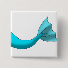 Bóton Quadrado 5.08cm Cauda da sereia de turquesa