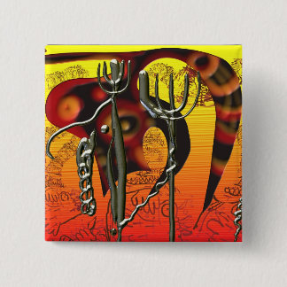 Bóton Quadrado 5.08cm Cauda e tridentes