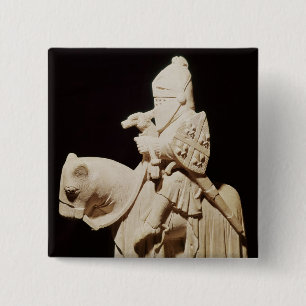 Bóton Quadrado 5.08cm Cavaleiro na armadura em seu cavalo