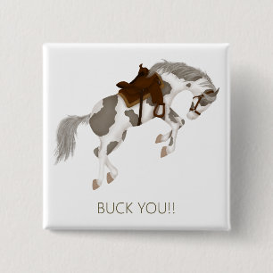 Bóton Quadrado 5.08cm Cavalgue Você! Cavalo Pintado Engraçado