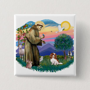 Bóton Quadrado 5.08cm Cavalier King Charles Spaniel (Blenheim #2)