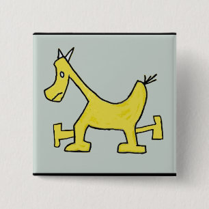 Bóton Quadrado 5.08cm Cavalo amarelo
