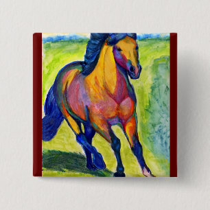 Bóton Quadrado 5.08cm Cavalo da arte