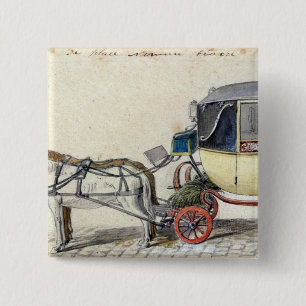 Bóton Quadrado 5.08cm Cavalo e carruagem, 1825