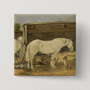 Bóton Quadrado 5.08cm Cavalos aciganados, c.1885-90 (óleo em canvas)