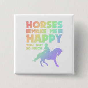 Bóton Quadrado 5.08cm Cavalos De Peste De Cavalo Me Fazem Feliz Você N