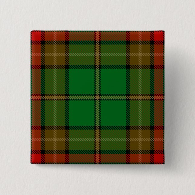 Bóton Quadrado 5.08cm Caven County Irish Tartan (Frente)