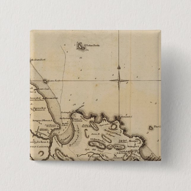 Bóton Quadrado 5.08cm Cayenne 2 (Frente)