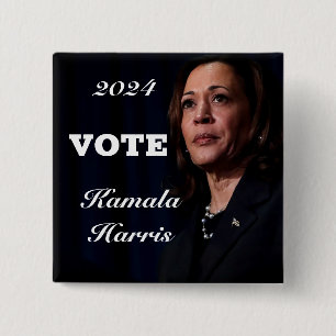BÓTON QUADRADO 5.08CM CELEBRAR E VOTAR A FAVOR DE KAMALA HARRIS