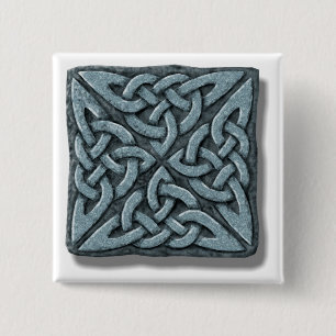Bóton Quadrado 5.08cm Celtic Knot 4-quadrado Stone