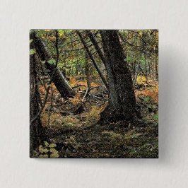 Bóton Quadrado 5.08cm Cena da floresta do outono