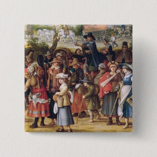 Bóton Quadrado 5.08cm Cena da guerra (Frente)