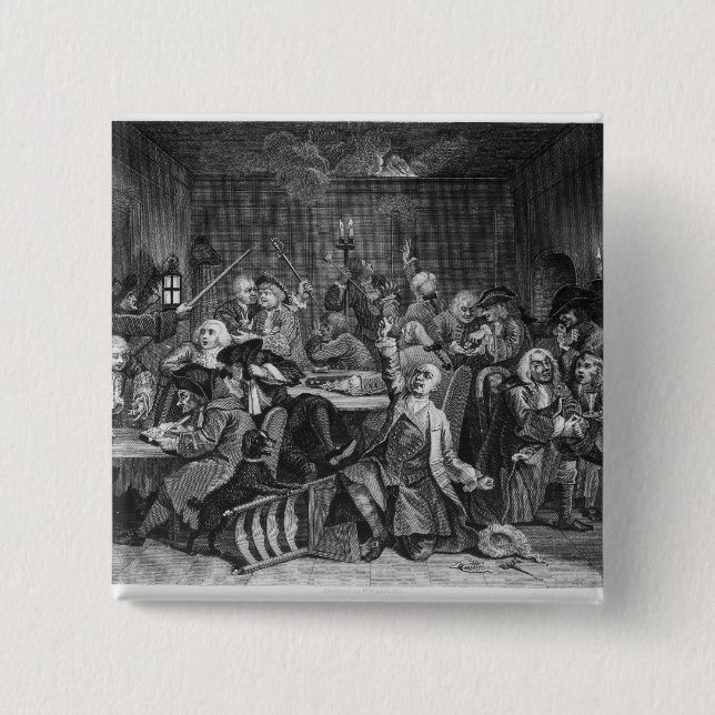 Bóton Quadrado 5.08cm Cena em uma casa de jogo (Frente)